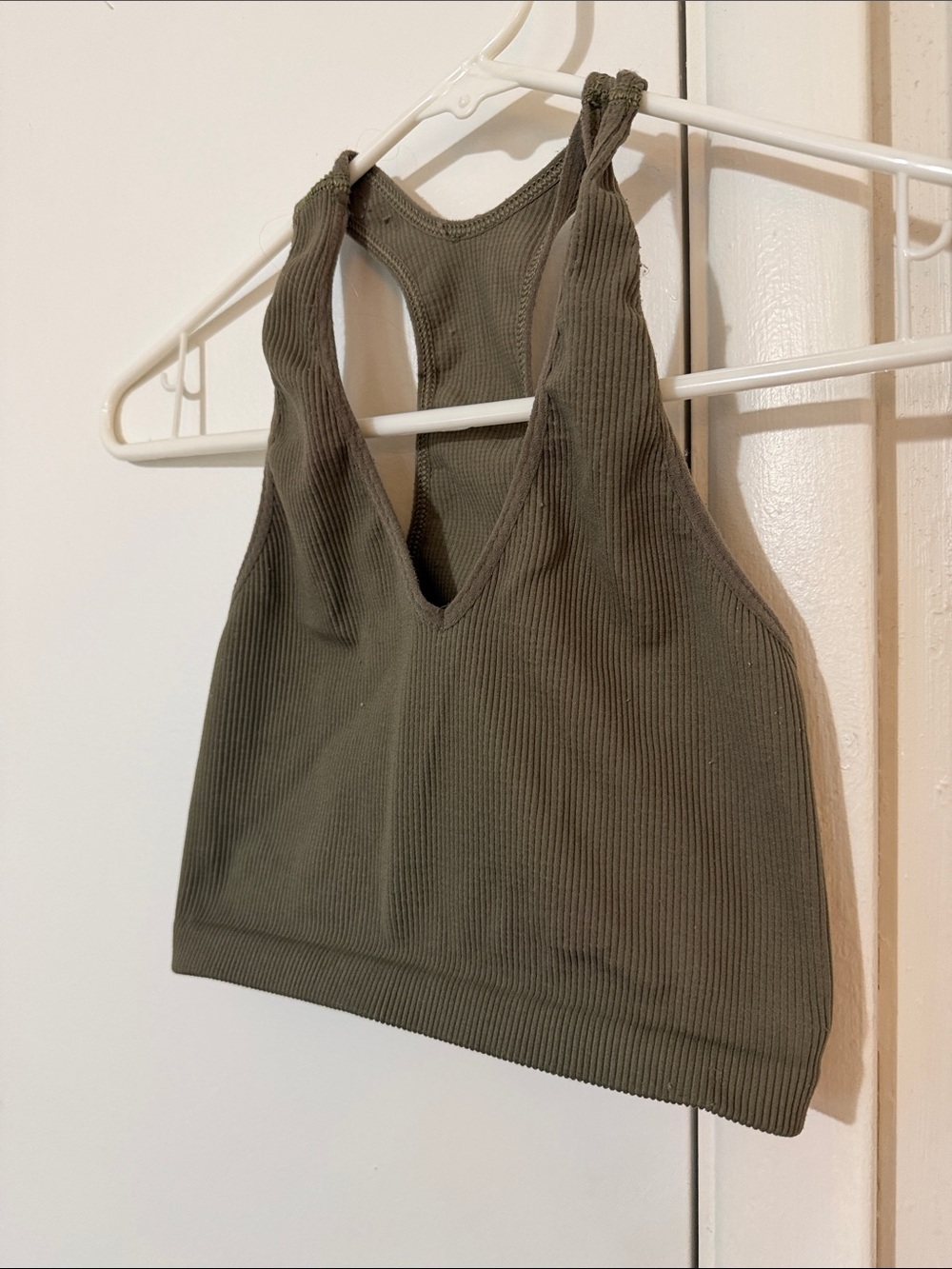 Free people Ribbed Racerback Bralette - Olive Green
